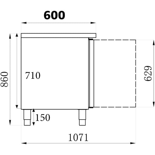 600 REFRIGERATED COUNTER 3 DOORS