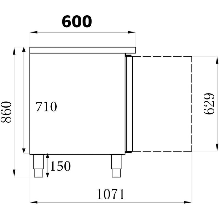 600 REFRIGERATED COUNTER 2 DOORS
