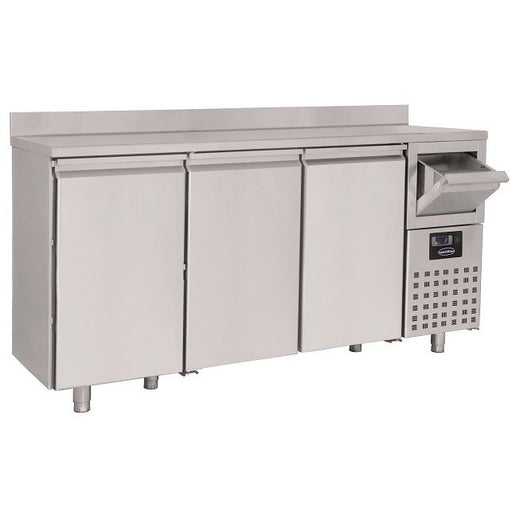 600 REFRIGERATED COUNTER 3 DOORS WITH DISPOSAL DRAWER FOR COFFEE