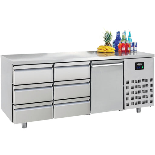 700 REFRIGERATED COUNTER 1 DOOR 6 DRAWERS