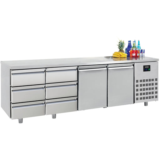 700 REFRIGERATED COUNTER 2 DOORS 6 DRAWERS