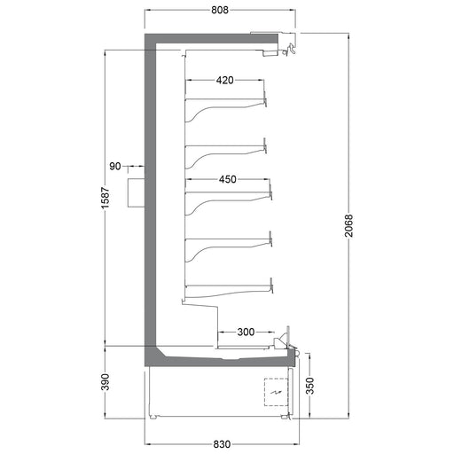 Tefcold Multideck Callisto CO Range Chilled Open Front