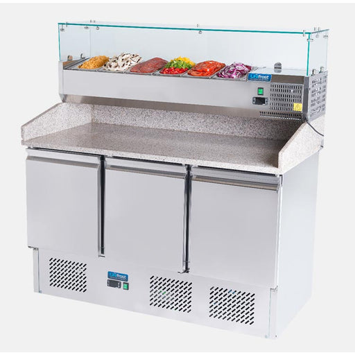 Atosa - Pizza Prep Fridge With Chilled Toppings Unit ESL3852GR-PZ