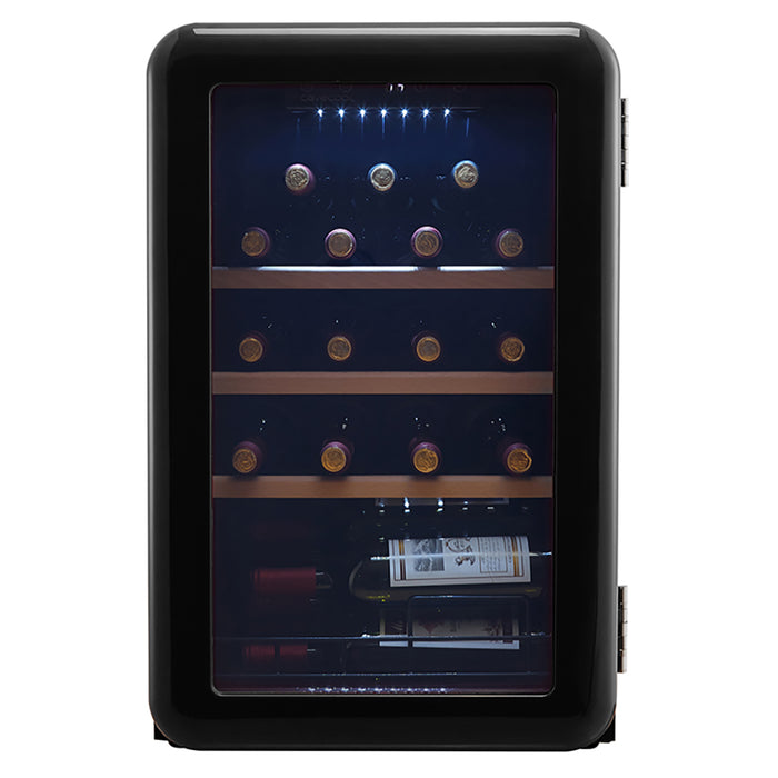 Cavecool Freestanding Wine Cooler Retro Obsidian - 19 bottles - Single zone - Black Ireland