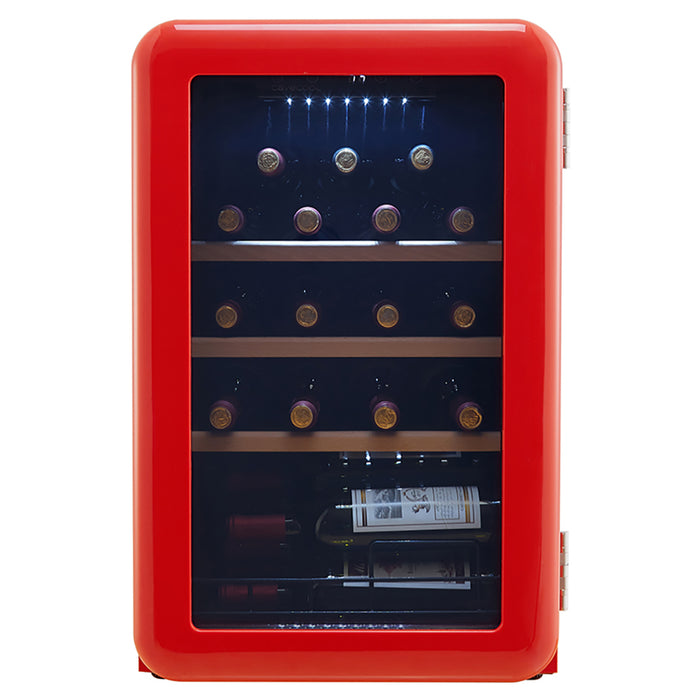 Cavecool Freestanding Wine Cooler Retro Obsidian - 19 bottles - Single zone - Red