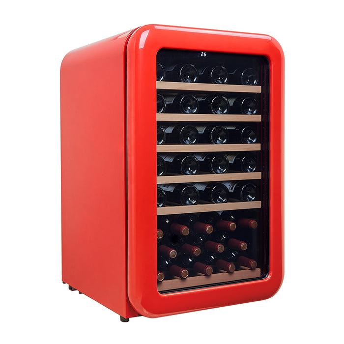 Cavecool Freestanding Wine Cooler Retro Apatite - 49 bottles - Single Zone - Red