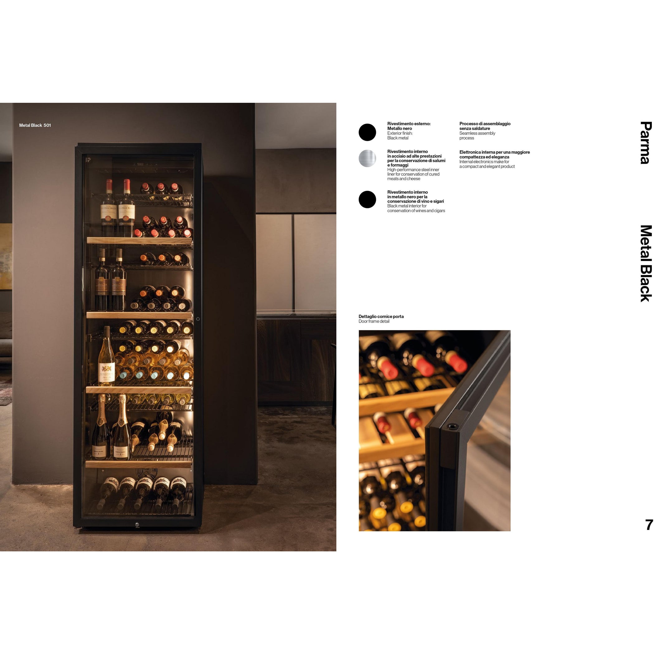 Ip Industrie Tall Freestanding Wine Cooler 138 Bottle Black NCK 501 — ChillCooler