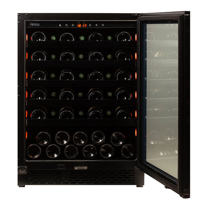 Pevino Built-in & Freestanding Wine Cooler Majestic 46 bottles - 1 zone - Black Glass Front