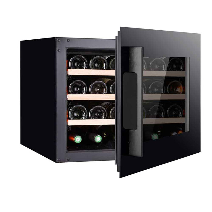 Pevino Integrated Wine Cooler Majestic 24 bottles - Single zone - Black glass front 