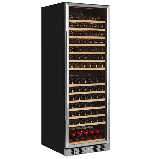 Tefcold TFW400-2S - Freestanding Wine Cooler Dual Zone 163 Bottle Tall Silver Wine Cooler