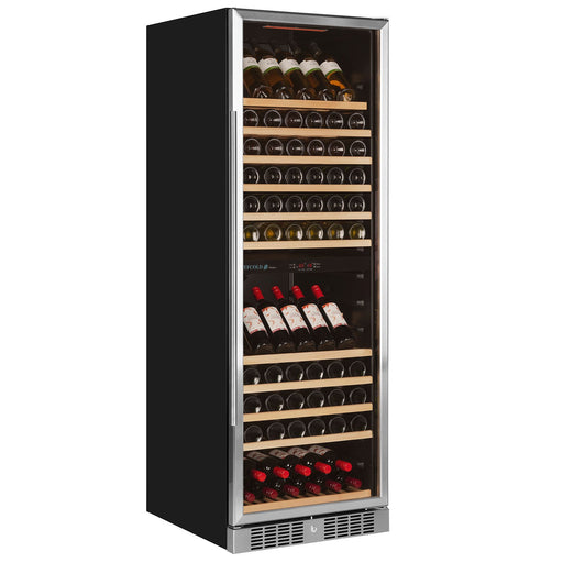 Tefcold TFW400-2S - Freestanding Wine Cooler Dual Zone 163 Bottle Tall Silver Wine Cooler