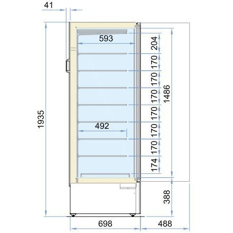 CombiSteel FREEZER GLASS DOOR MARIN STATIC - ChillCooler
