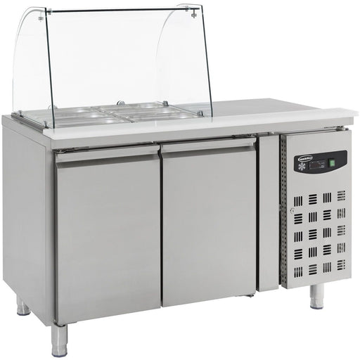 CombiSteel REFRIGERATED COUNTER WITH GLAS COVER 2 DOORS - ChillCooler