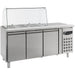 CombiSteel REFRIGERATED COUNTER WITH GLASS COVER 3 DOORS - ChillCooler