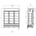 CombiSteel REFRIGERATOR 3 GLASS DOORS BLACK FCU-1200 BL - ChillCooler