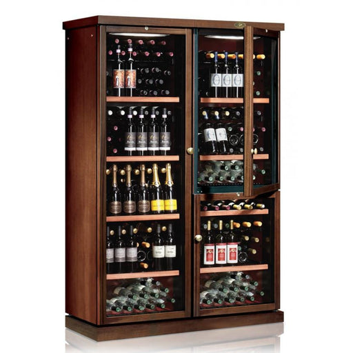 Ip Industrie - Tall Freestanding Wooden 272 Bottle Wine Cooler Dual Temperature Zone CEXPK 2651 - ChillCooler